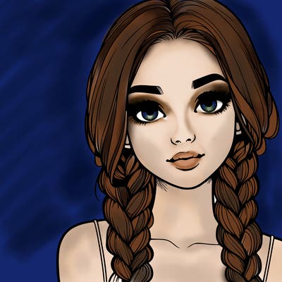 realistic girl with braids