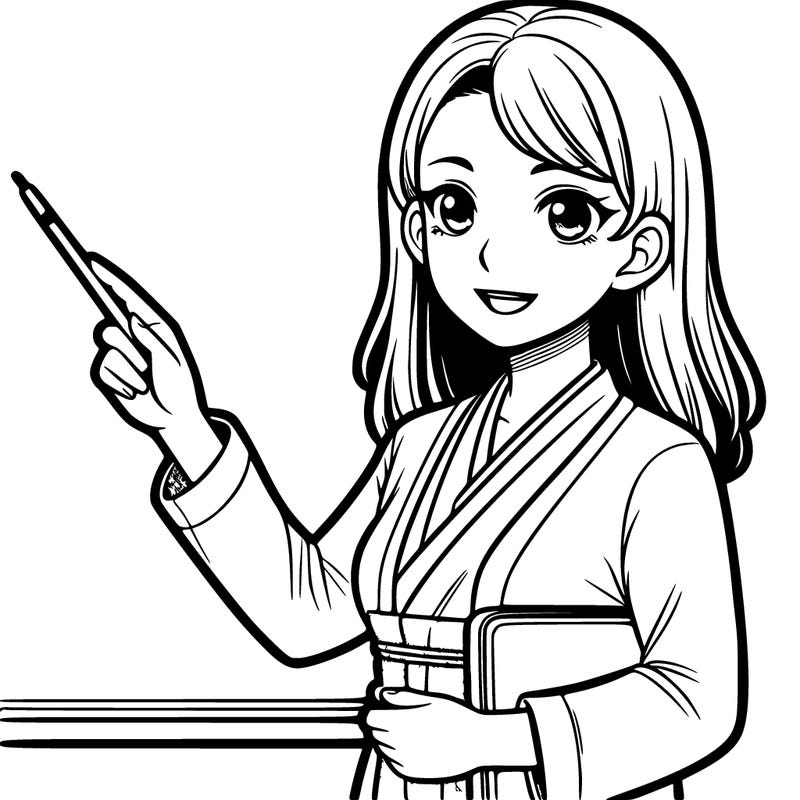 asian person teaching realistic