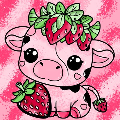 cute strawberry cow