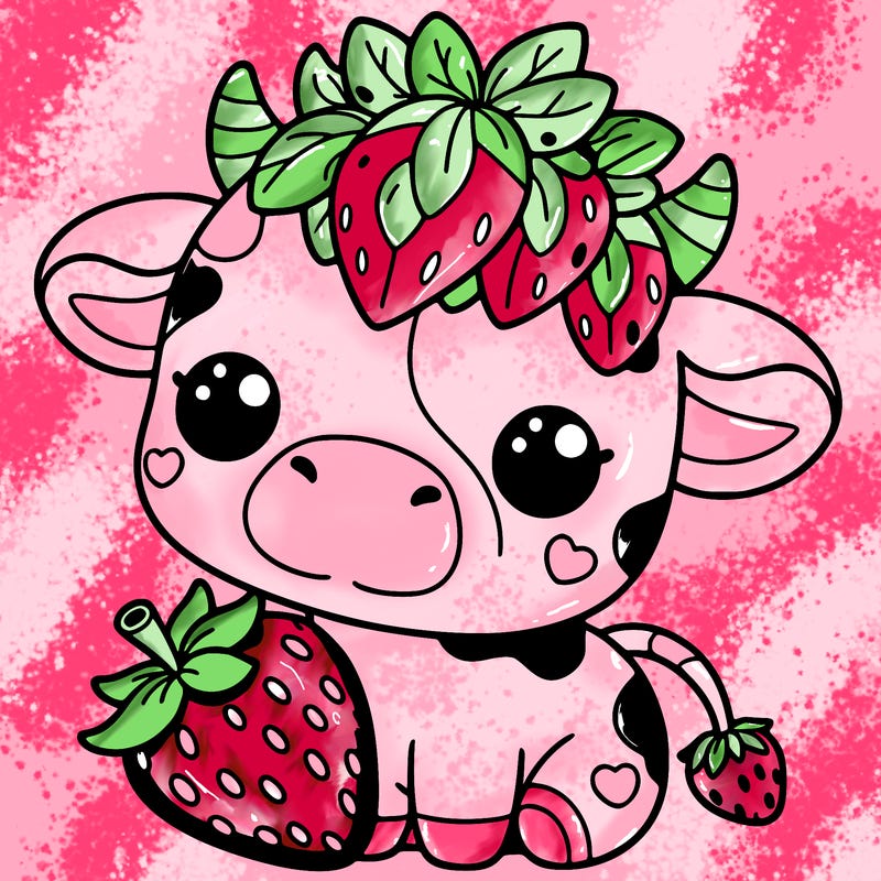 cute strawberry cow