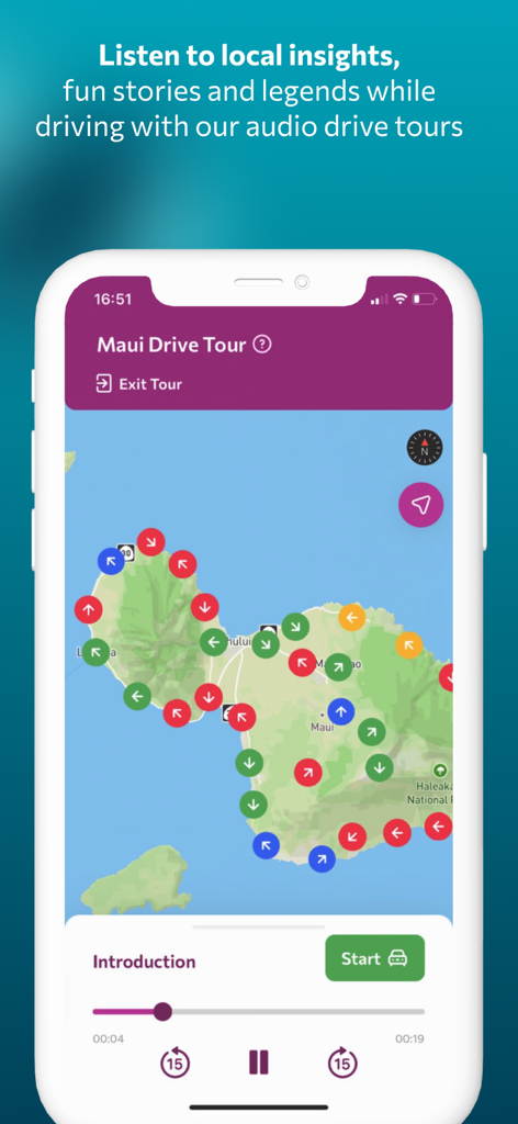 Interactive Maui drive tour map with audio guide and local insights