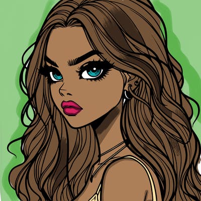 a realistic girl with siren eyes and looks badass