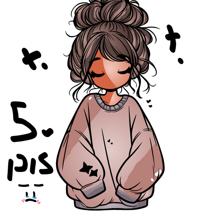 girl with baggy sweatshirt and messy bun