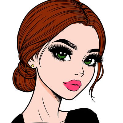 realistic girl with lashes