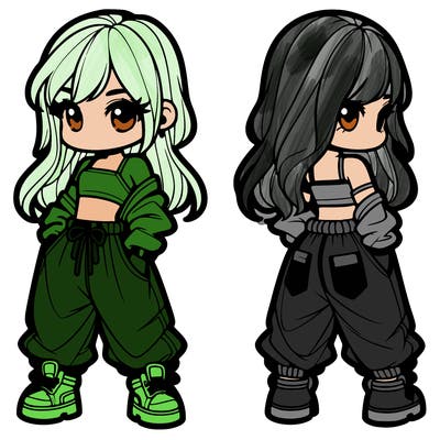 girl in crop top and baggy pants