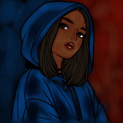 a realistic girl in a hoodie