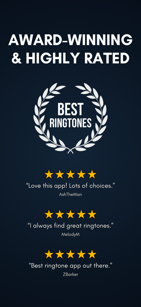 Marimba Ringtone Remixes - Award winning badge and five star user reviews for Marimba Ringtone Remixes app.