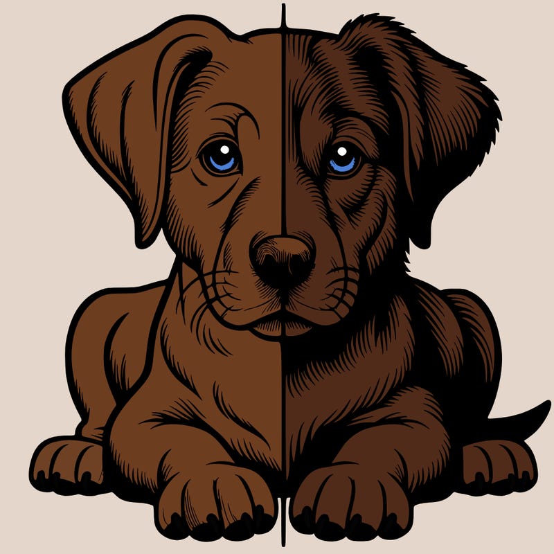 realistic dog split picture