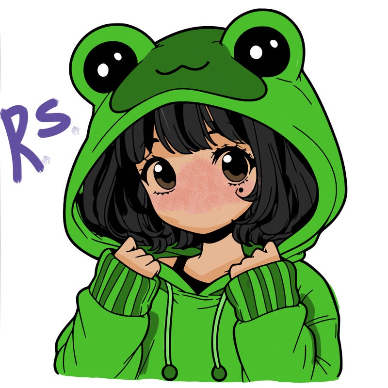 a cute teenage girl wearing a frog hoodie