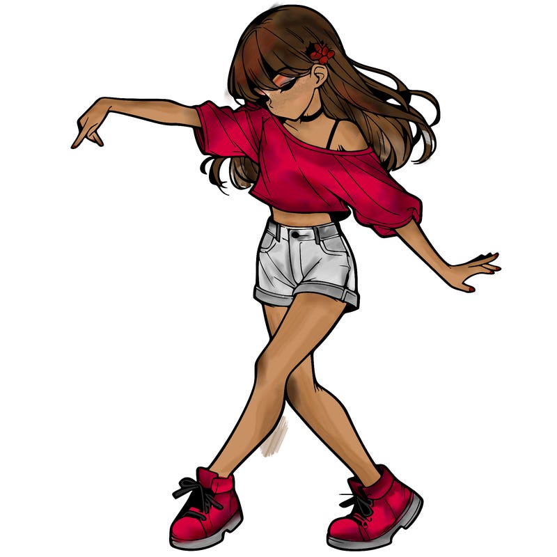 realistic girl danceing
