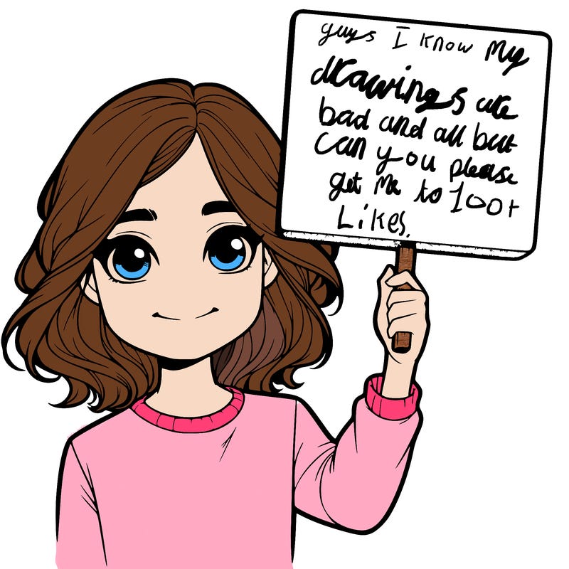 realistic girl holding up a sign