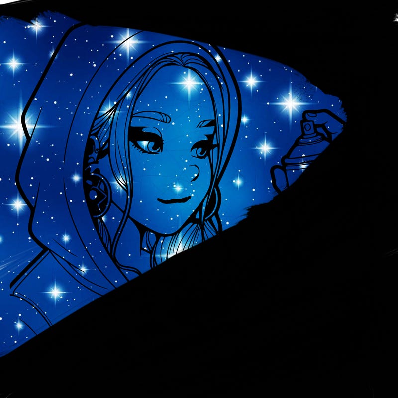 a realistic girl, spray painting