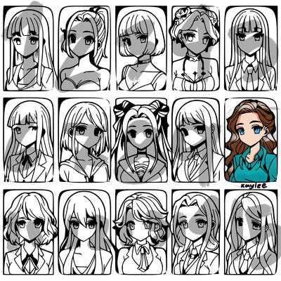 girls that look diffrent anime