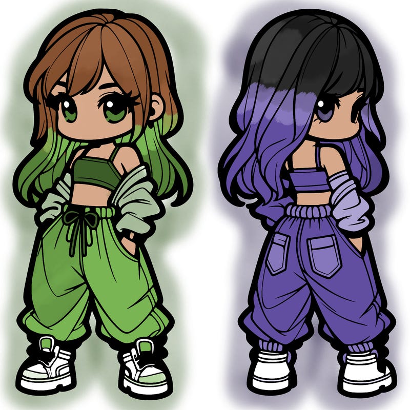 girl in crop top and baggy pants