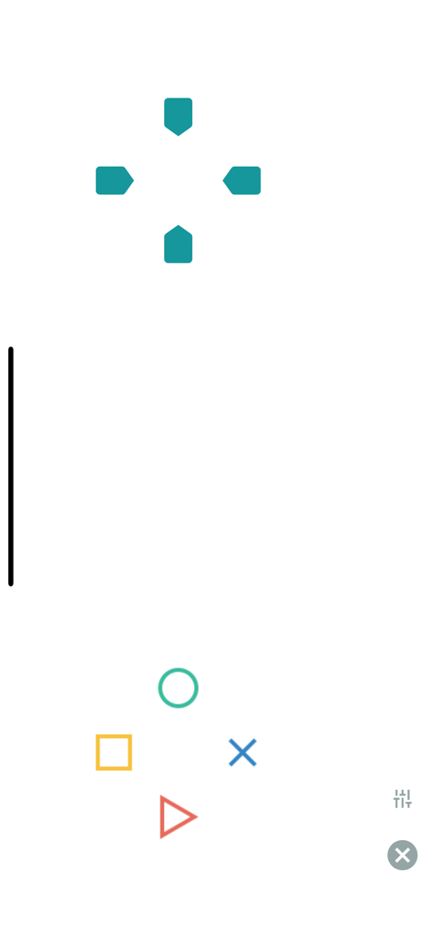 User interface featuring a directional pad and action buttons for controlling an Arduino via Bluetooth