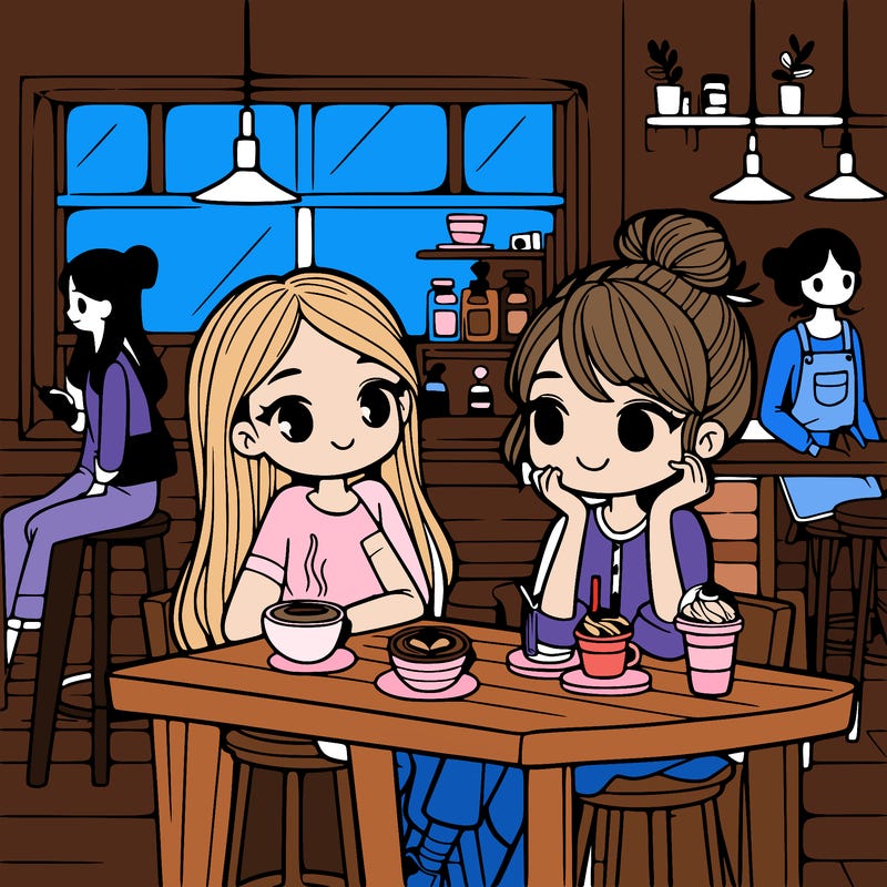 girls in coffee shop