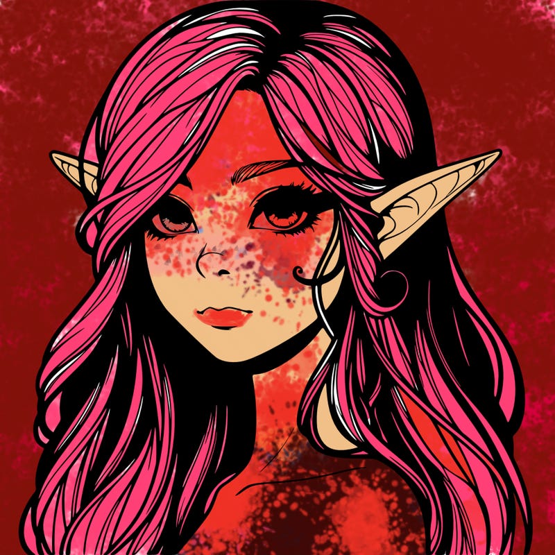 elf girl realistic dark fantasy