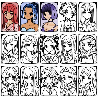 girls that look diffrent anime