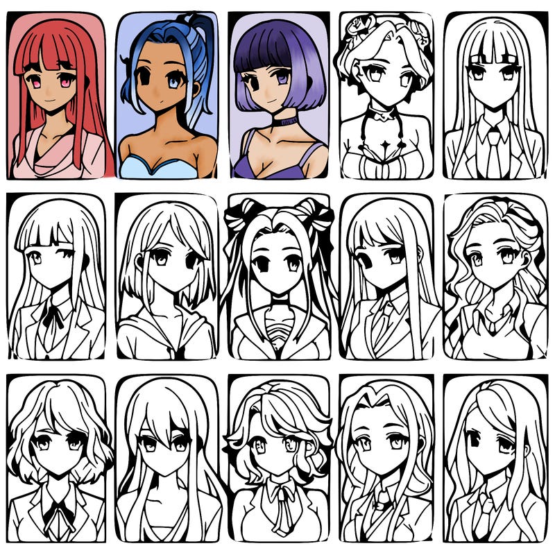 girls that look diffrent anime