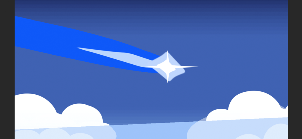 Silly Wisher - Simple drawing of a blue shooting star representing a gacha wish