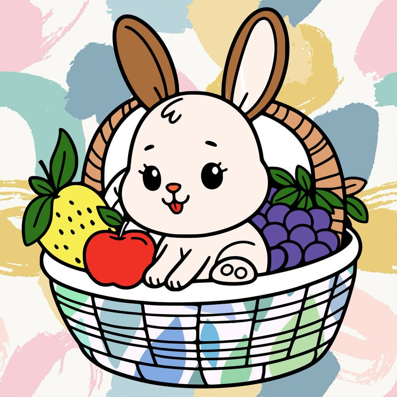 bunny in a fruit basket