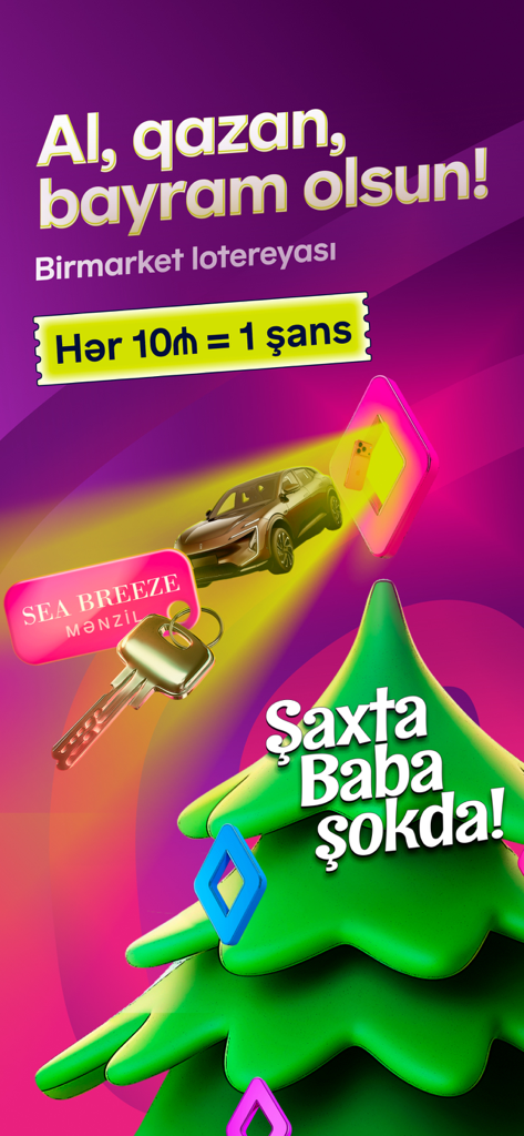 Birmarket: Online Shopping App - Birmarket app holiday lottery promotion with car and house prizes