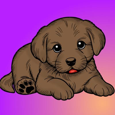 a cute realistic puppy