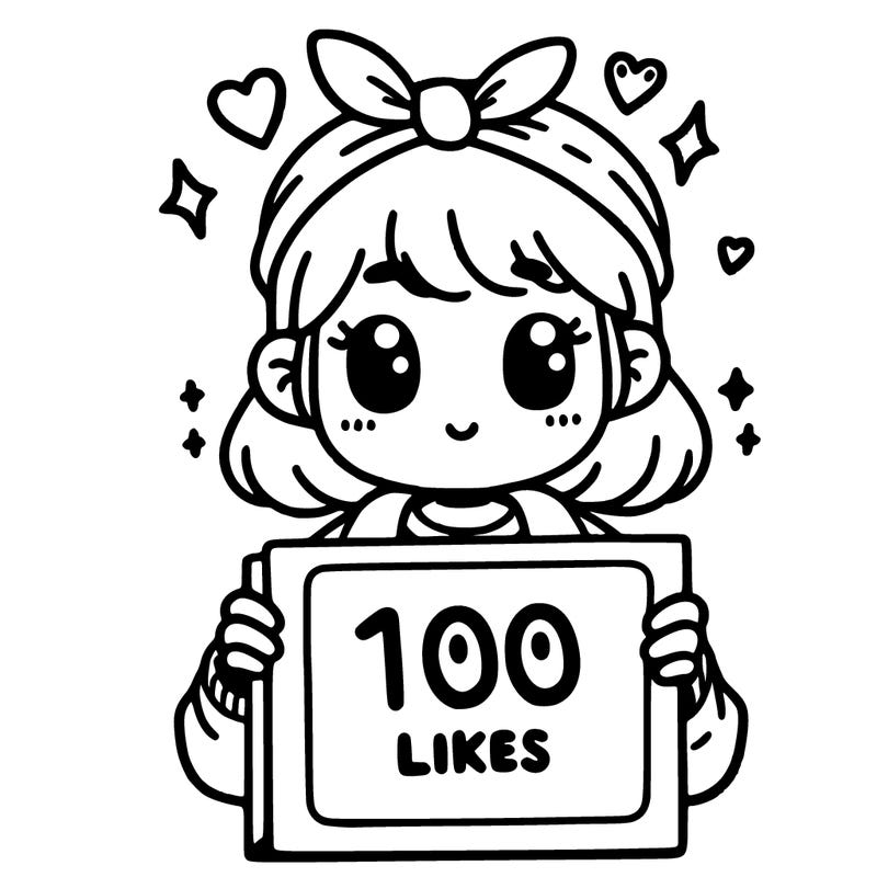 girl having a sighn saying 100 likes