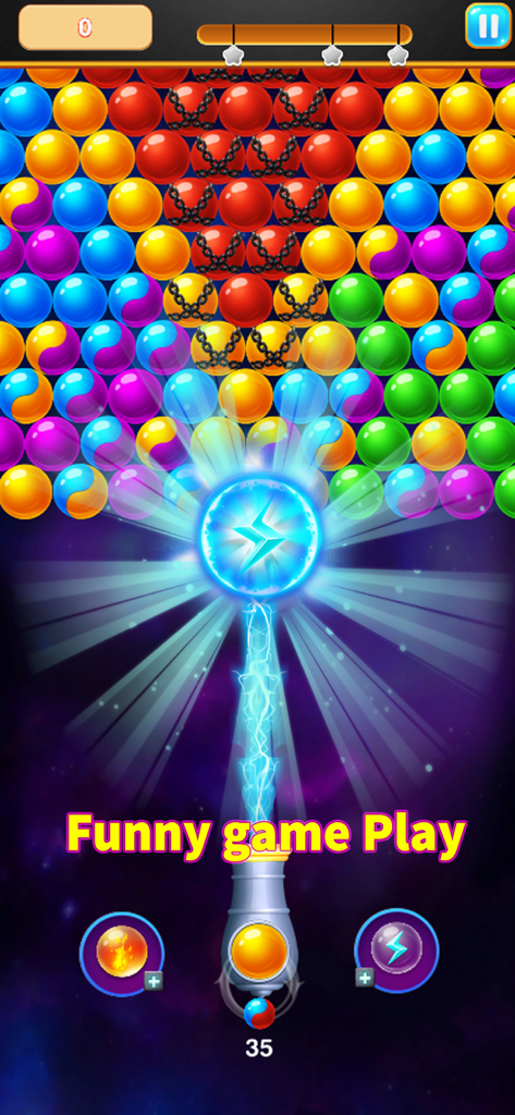 Bubble Shooter - Pop Legend - Juego móvil Bubble Shooter Pop Legend mostrando una mejora de rayo de explosión
