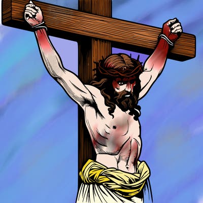jesus realistic on the cross