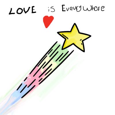 a shooting star in the sky