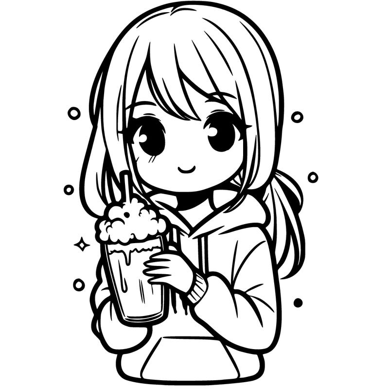 a girl holding a frothy hoidie