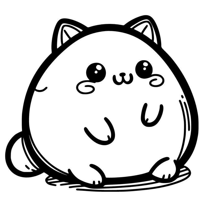 fat very cute cartoon cat