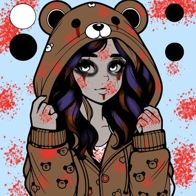 realistic girl in a animal pjs hoodie