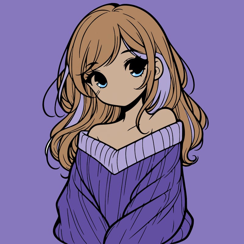 shy pretty girl wearing a sweater that is falling off one shoulder portrait