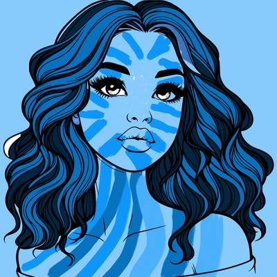 realistic girl with wavy hair and lips