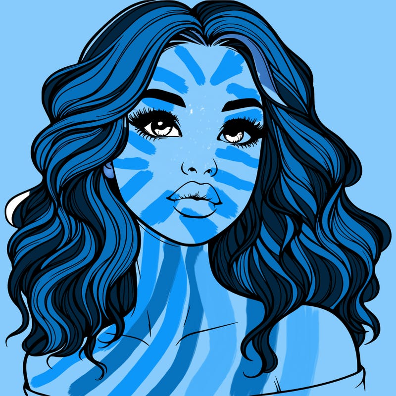 realistic girl with wavy hair and lips