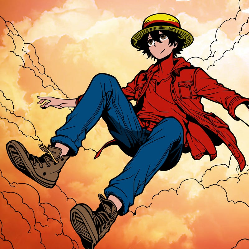 luffy ( one piece ) in the sky realistic version