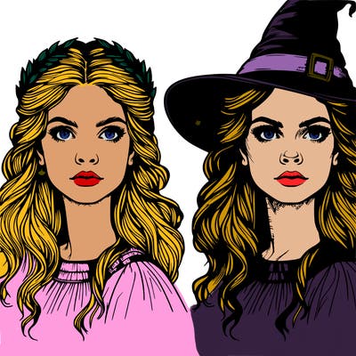 realistic witch woman