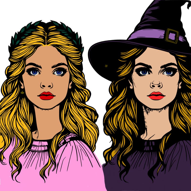 realistic witch woman