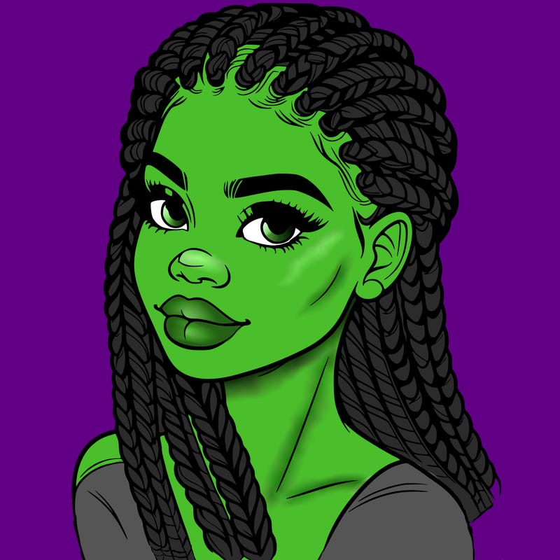 woman with realistic braids