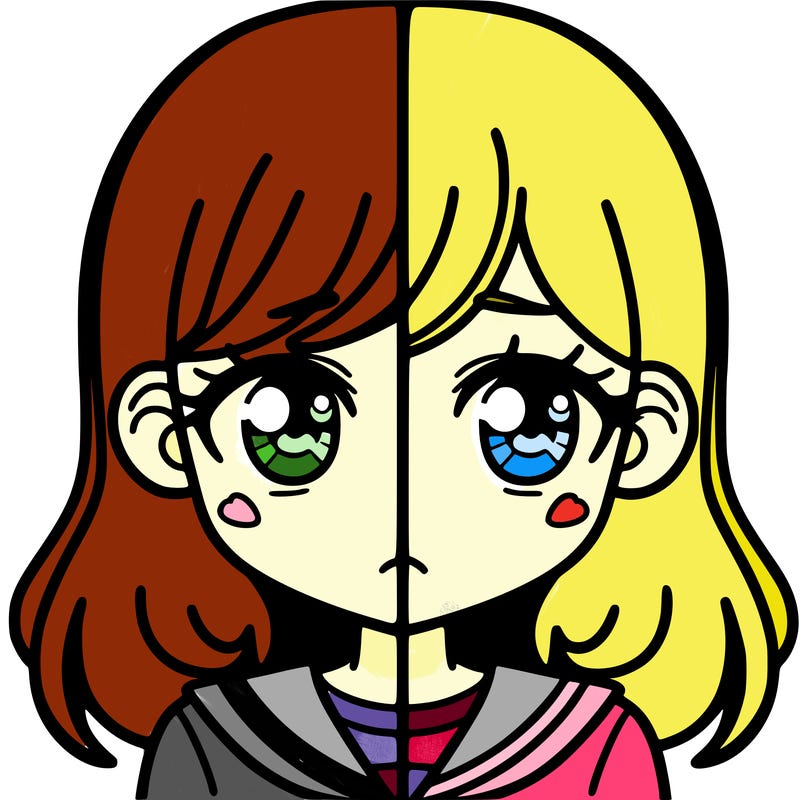 a split of a girl