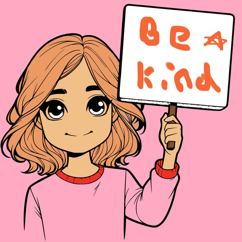 realistic girl holding up a sign