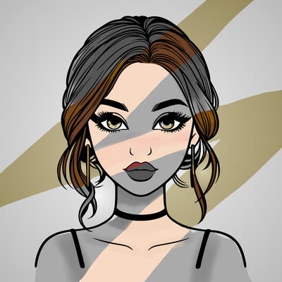 realistic girl with makeup on