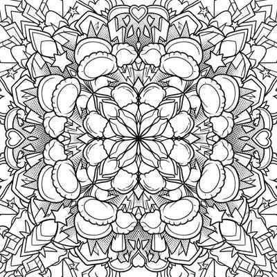 Explore a truly unique coloring experience with this Gnocchi Pop Art Mandala. This intricate design blends the comfort of delicious gnocchi with the vibrant energy of Pop Art, all within a mesmerizing circular pattern.