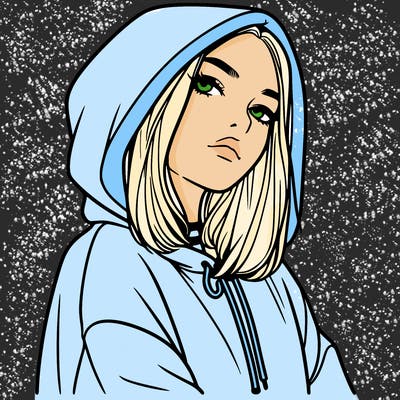 a realistic girl in a hoodie