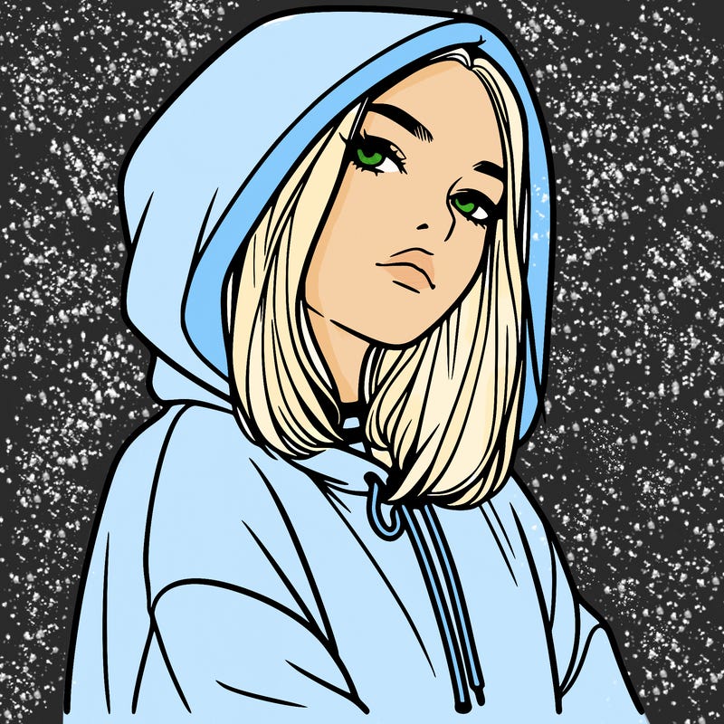 a realistic girl in a hoodie