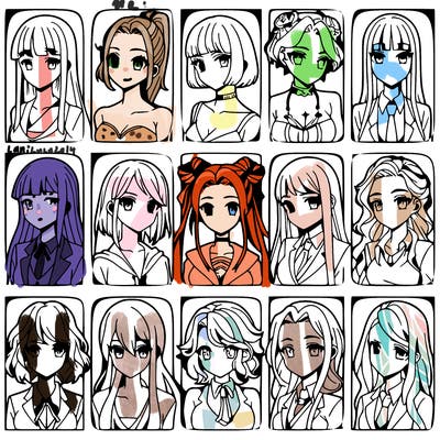 girls that look diffrent anime