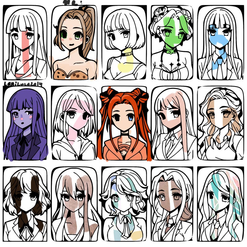 girls that look diffrent anime