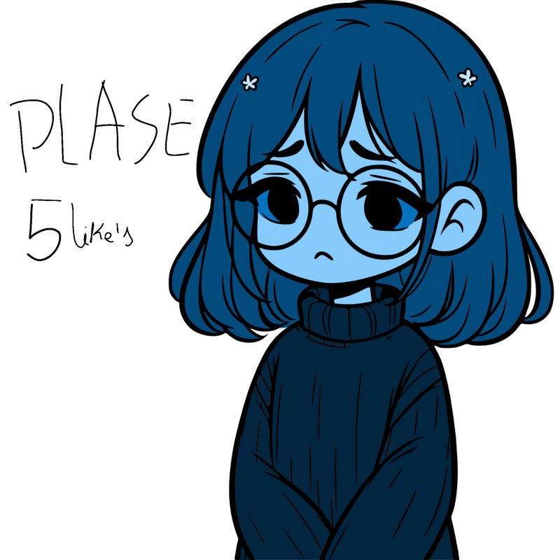sad girl with glasses in a sweater